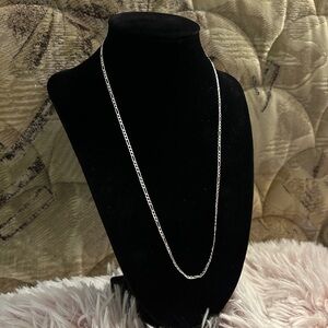 Italy 925 Sterling Silver Figaro Chain Necklace - 20in